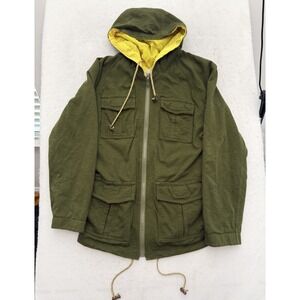 Eddie Bauer Jacket Mens L Green Y2K Army Barn Chore Outdoor Reversible